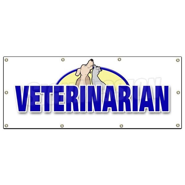 VETERINARIAN BANNER SIGN vet animal hospital signs new dogs cats pets